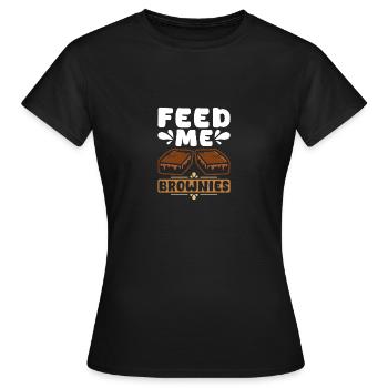 Nourrissez-moi de brownies - T-shirt Femme - noir - Devant - AI Model Female 172 dark (172cm)