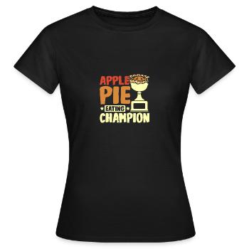 Apple pie eating champion - Frauen T-Shirt - Schwarz - Vorne - AI Model Female 172 dark (172cm)