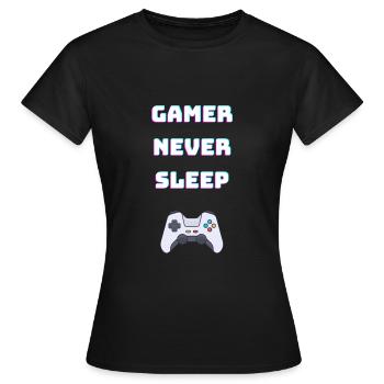 Players never sleep - Women's T-Shirt - black - Front - AI Model Female 172 dark (172cm)