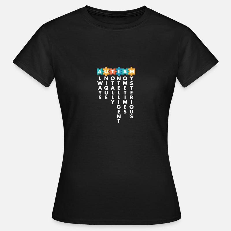 Pièce de puzzle du Mois de la sensibilisation à l’autisme - T-shirt Femme - noir
