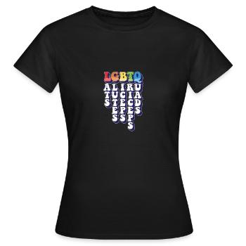 LGBTQ Lats Glutes Biceps Triceps Quads Rainbow - Women's T-Shirt - black - Front - AI Model Female 172 dark (172cm)
