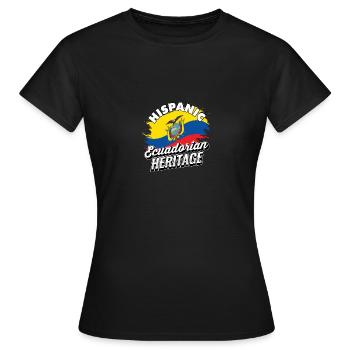 Hispanisches Ecuadorianisches Erbe Ecuador - Frauen T-Shirt - Schwarz - Vorne - AI Model Female 172 dark (172cm)