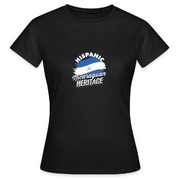 Hispanic Nicaraguan Heritage Nicaragua Heritage - Women's T-Shirt - black - Front - AI Model Female 172 dark (172cm)