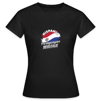 Hispanic Paraguayan Heritage - USA Heritage Gifts - Women's T-Shirt - black - Front - AI Model Female 172 dark (172cm)