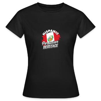 Hispanic Peruvian Heritage - Peru Heritage Gifts - Women's T-Shirt - black - Front - AI Model Female 172 dark (172cm)