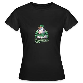 St. Patrick's Day Lepricorn Magie und Spaß - Frauen T-Shirt - Schwarz - Vorne - AI Model Female 172 dark (172cm)