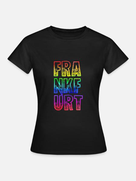 frankfurt rs regenbogen - Frauen T-Shirt - Schwarz