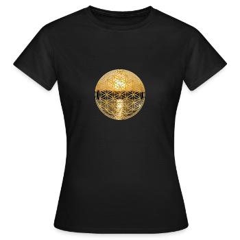 Flower of Life sunset - Women's T-Shirt - black - Front - AI Model Female 172 dark (172cm)