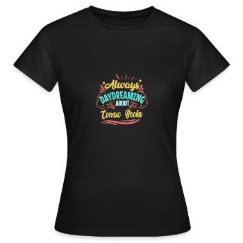 Always Daydreaming About Comic Books - Women's T-Shirt - black - Front - AI Model Female 172 dark (172cm)