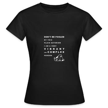 Grappige hond citaat witte tekst - Vrouwen T-shirt - zwart - Voor - AI Model Female 172 dark (172cm)