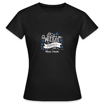 L’hiver est parfait pour les rituels de la lune - T-shirt Femme - noir - Devant - AI Model Female 172 dark (172cm)