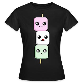Brochette de Marshmallow - T-shirt Femme - noir - Devant - AI Model Female 172 dark (172cm)