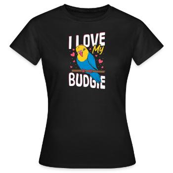 Wellensittich Care Sprechender Vogel Wellensittich - Frauen T-Shirt - Schwarz - Vorne - AI Model Female 172 dark (172cm)