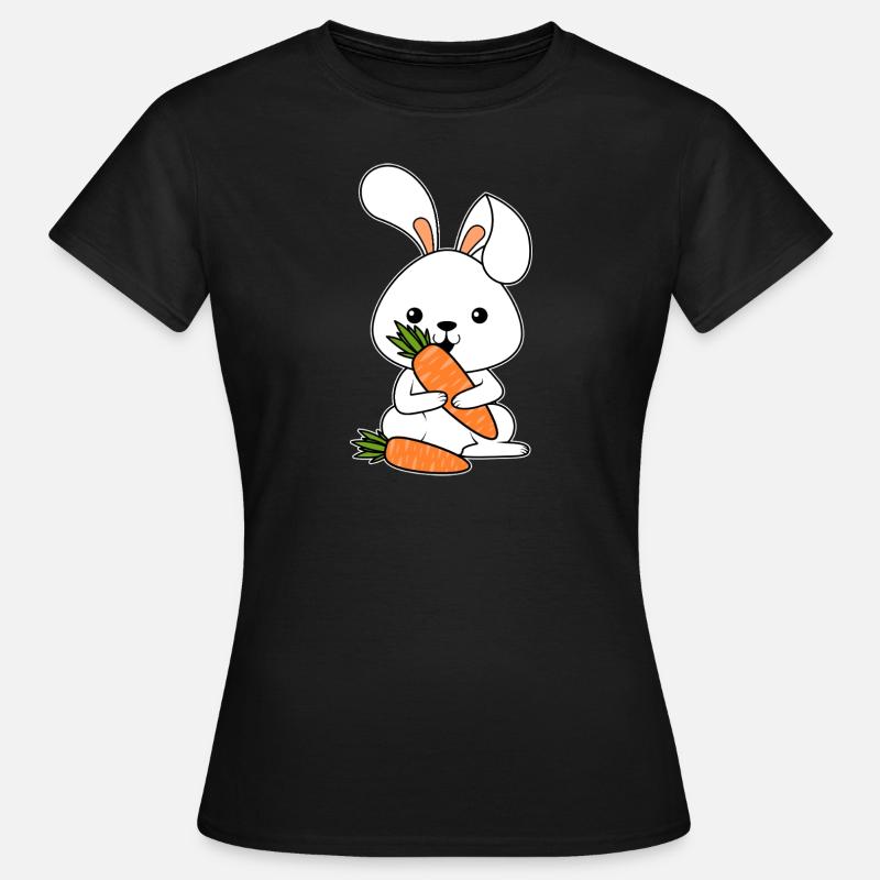 Bunny Vegetable Carrot Easter Gift Bunny - Women's T-Shirt - black