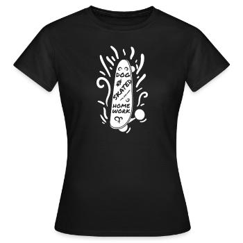 Funny skateboarding phrase - Women's T-Shirt - black - Front - AI Model Female 172 dark (172cm)