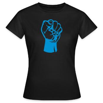 Wütende Blaster-Sieger-Revolution der Faust 1 - Frauen T-Shirt - Schwarz - Vorne - AI Model Female 172 dark (172cm)
