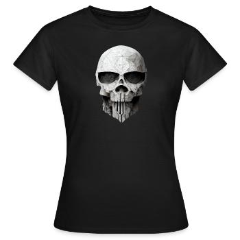Totenkopf Metall - Frauen T-Shirt - Schwarz - Vorne - AI Model Female 172 dark (172cm)