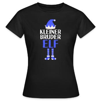 Kleiner Bruder Elf Kleiner Bruder Geschenk - Frauen T-Shirt - Schwarz - Vorne - AI Model Female 172 dark (172cm)