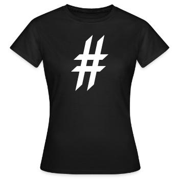 Hashtag # - Women's T-Shirt - black - Front - AI Model Female 172 dark (172cm)