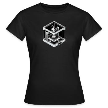 Imprimante 3D - T-shirt Femme - noir - Devant - AI Model Female 172 dark (172cm)