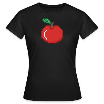 Apple pixel art - T-shirt Femme - noir - Devant - AI Model Female 172 dark (172cm)