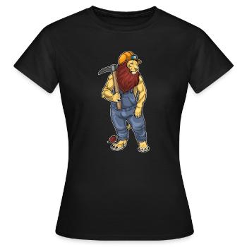 Löwe Bergarbeiter Spitzhacke Bergbau - Frauen T-Shirt - Schwarz - Vorne - AI Model Female 172 dark (172cm)