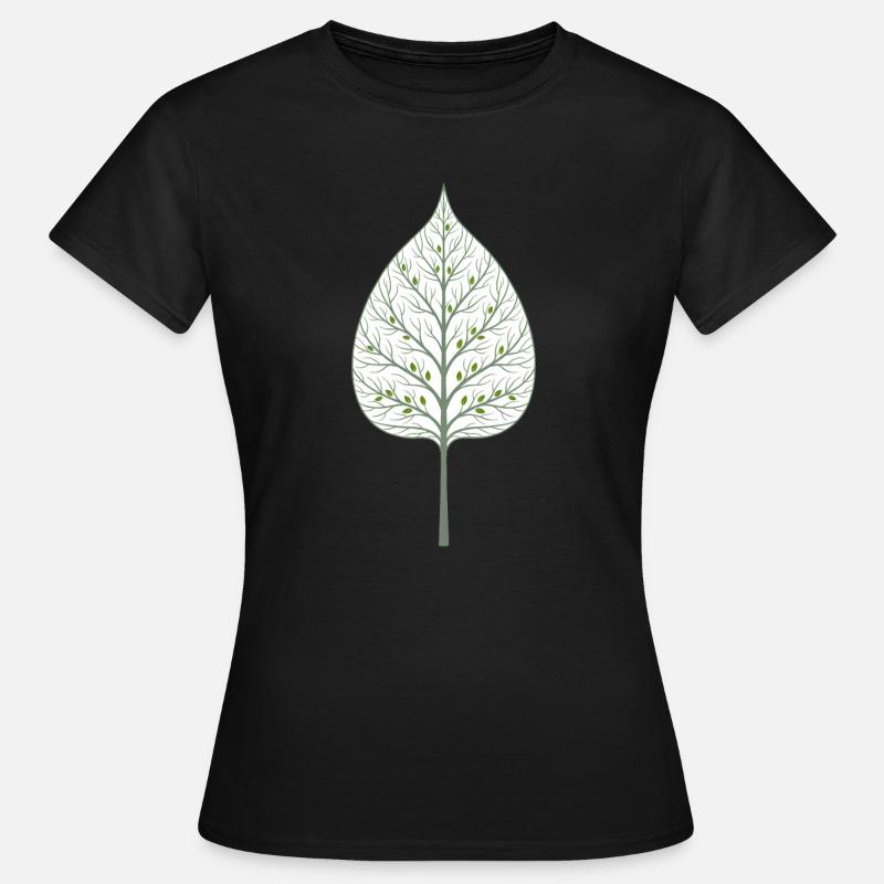 Hidden tree in the leaf - Women's T-Shirt - black