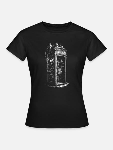 Viktorianische Steampunk-Telefonzelle - Frauen T-Shirt - Schwarz