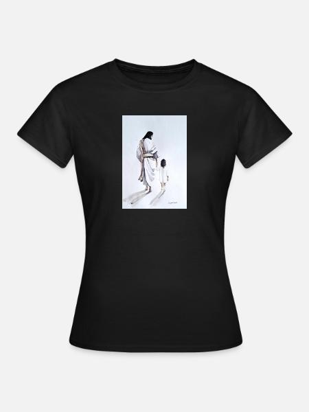 Jésus et l’Enfant - T-shirt Femme - noir