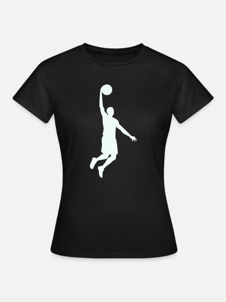 Dunkende Basketball-Silhouette - Frauen T-Shirt - Schwarz
