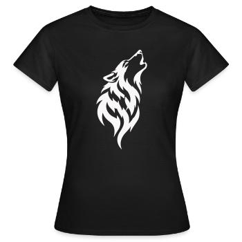 Wolf Silhouette - Frauen T-Shirt - Schwarz - Vorne - AI Model Female 172 dark (172cm)