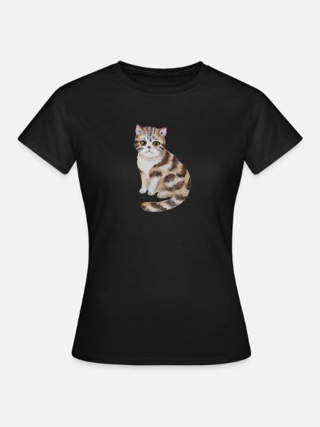 Süße Katze - Frauen T-Shirt - Schwarz