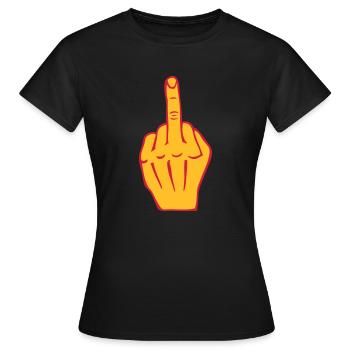 fuck doigt d’honneur - T-shirt Femme - noir - Devant - AI Model Female 172 dark (172cm)