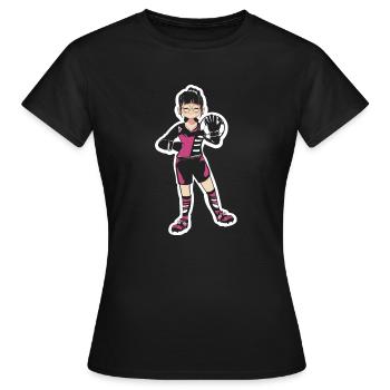 footalleuse - Women's T-Shirt - black - Front - AI Model Female 172 dark (172cm)