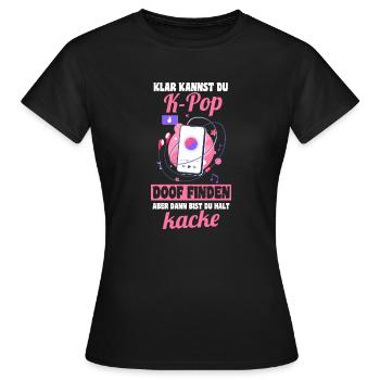 K-pop - Frauen T-Shirt - Schwarz - Vorne - AI Model Female 172 dark (172cm)