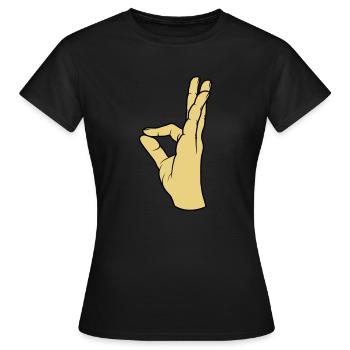 Parfait geste de la main très savoureux - T-shirt Femme - noir - Devant - AI Model Female 172 dark (172cm)