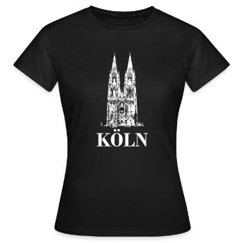 Köln Dom - Frauen T-Shirt - Schwarz - Vorne - AI Model Female 172 dark (172cm)