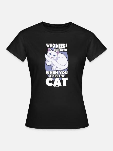Katzenmama - Frauen T-Shirt - Schwarz
