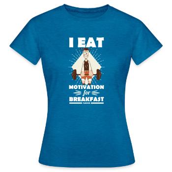 Motivation - Women's T-Shirt - antique blue sapphire heather - Front - AI Model Female 172 dark (172cm)