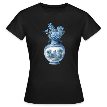 Vase au design hollandais - T-shirt Femme - noir - Devant - AI Model Female 172 dark (172cm)