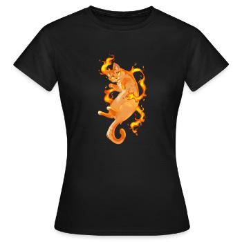 Firestar Warrior Cats Cat - Women's T-Shirt - black - Front - AI Model Female 172 dark (172cm)