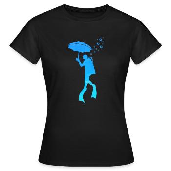 Scuba Diver Umbrella Underwater Exploration - Frauen T-Shirt - Schwarz - Vorne - AI Model Female 172 dark (172cm)