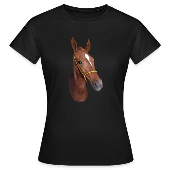 Stilisierter Pferdekopf - Frauen T-Shirt - Schwarz - Vorne - AI Model Female 172 dark (172cm)