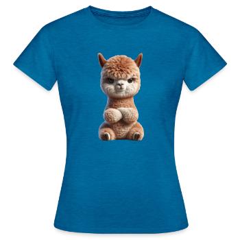 Alpaca grim 2 - Women's T-Shirt - antique blue sapphire heather - Front - AI Model Female 172 dark (172cm)