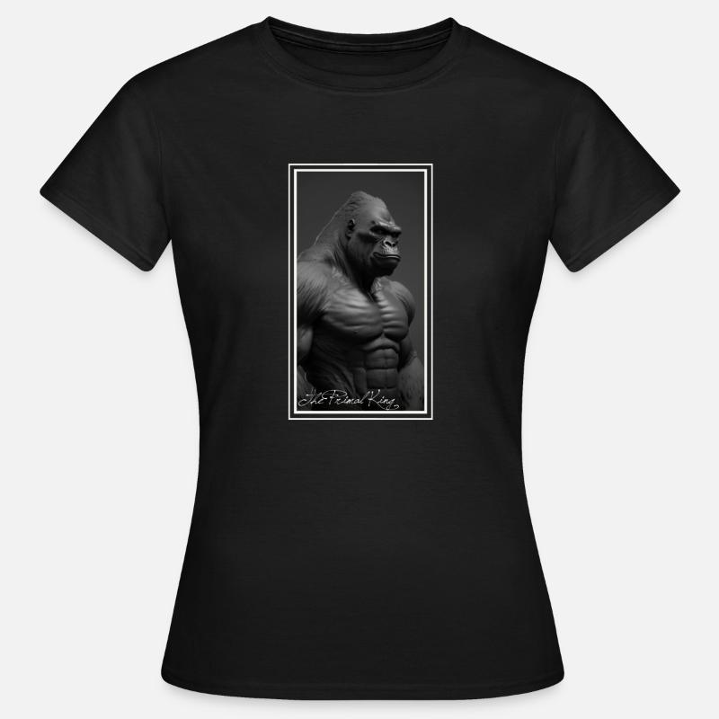The Primal King Gorilla - 3D Render - Frauen T-Shirt - Schwarz