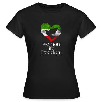 Woman Life Freedom - Frauen T-Shirt - Schwarz - Vorne - AI Model Female 172 dark (172cm)