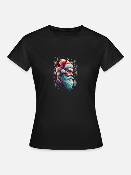Kristall Weihnachtsmann - Frauen T-Shirt - Schwarz