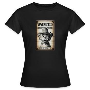 Affiche poster wanted bad puppy vintage - T-shirt Femme - noir - Devant - AI Model Female 172 dark (172cm)