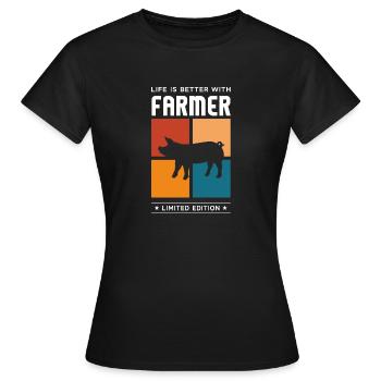 Farmer - Frauen T-Shirt - Schwarz - Vorne - AI Model Female 172 dark (172cm)
