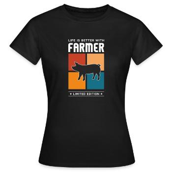 Farmer - Frauen T-Shirt - Schwarz - Vorne - AI Model Female 172 dark (172cm)